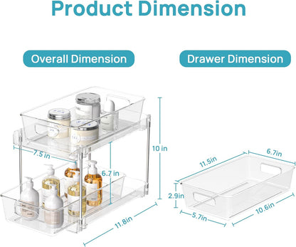 LOAS 2-Tier Sliding Cabinet Organizer | Minimalist Under-Sink & Countertop Storage