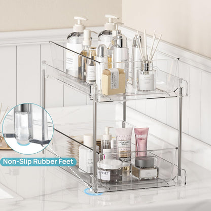 LOAS 2-Tier Sliding Cabinet Organizer | Minimalist Under-Sink & Countertop Storage