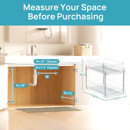LOAS 2-Tier Sliding Cabinet Organizer | Minimalist Under-Sink & Countertop Storage
