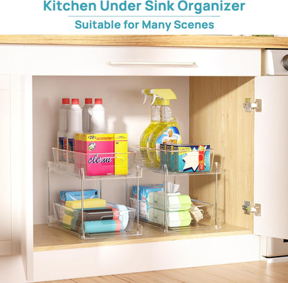 LOAS 2-Tier Sliding Cabinet Organizer | Minimalist Under-Sink & Countertop Storage