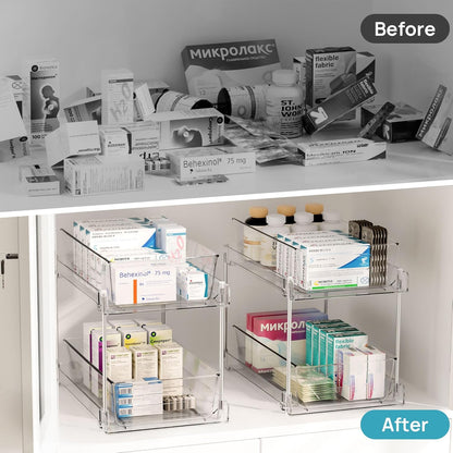 LOAS 2-Tier Sliding Cabinet Organizer | Minimalist Under-Sink & Countertop Storage